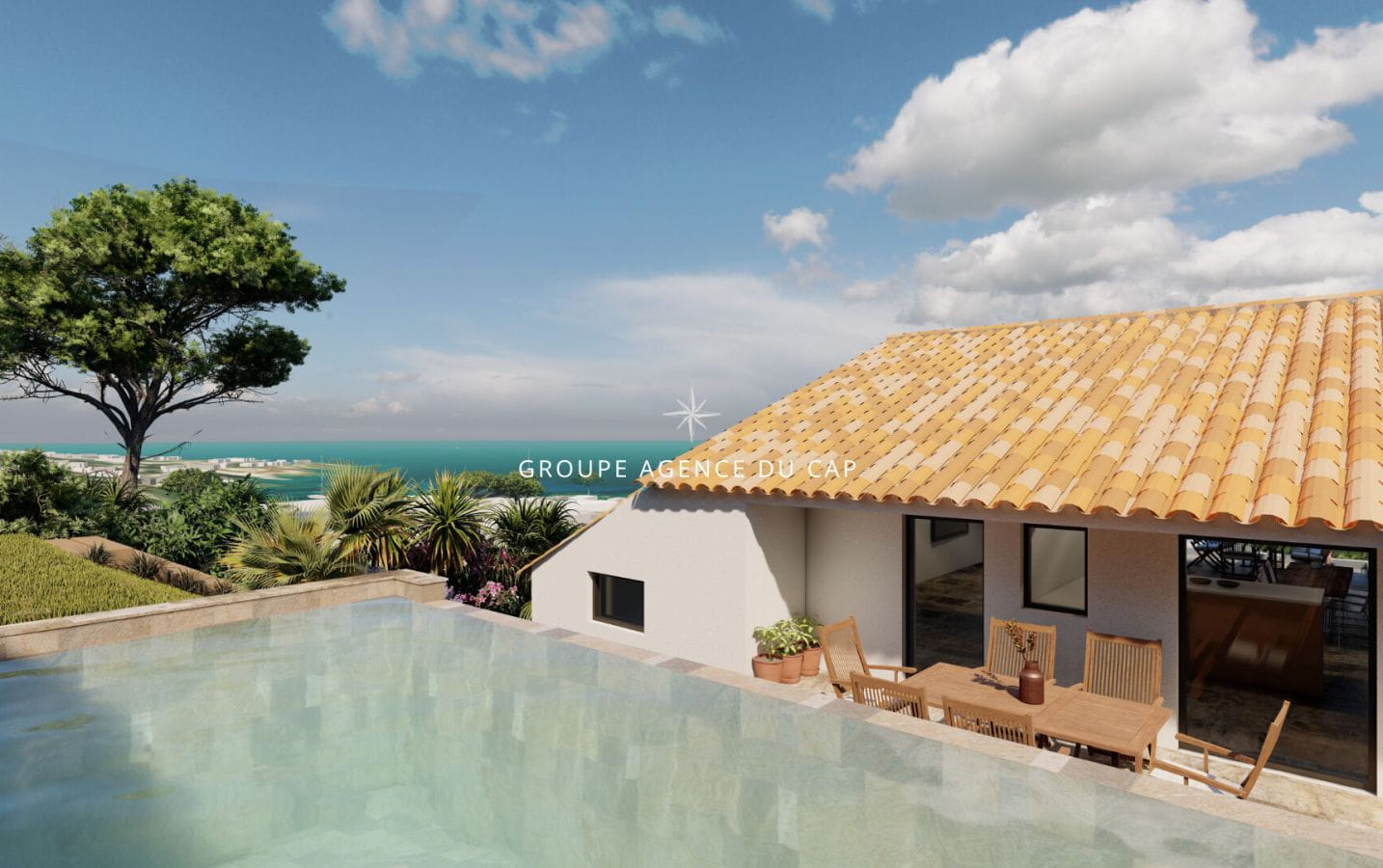 FOR SALE PROJECT CONSTRUCTION NEW VILLA SEA VIEW 4 BEDROOMS SWIMMING POOL PARKING BEACHES ON FOOT LES ISSAMBRES Image 0