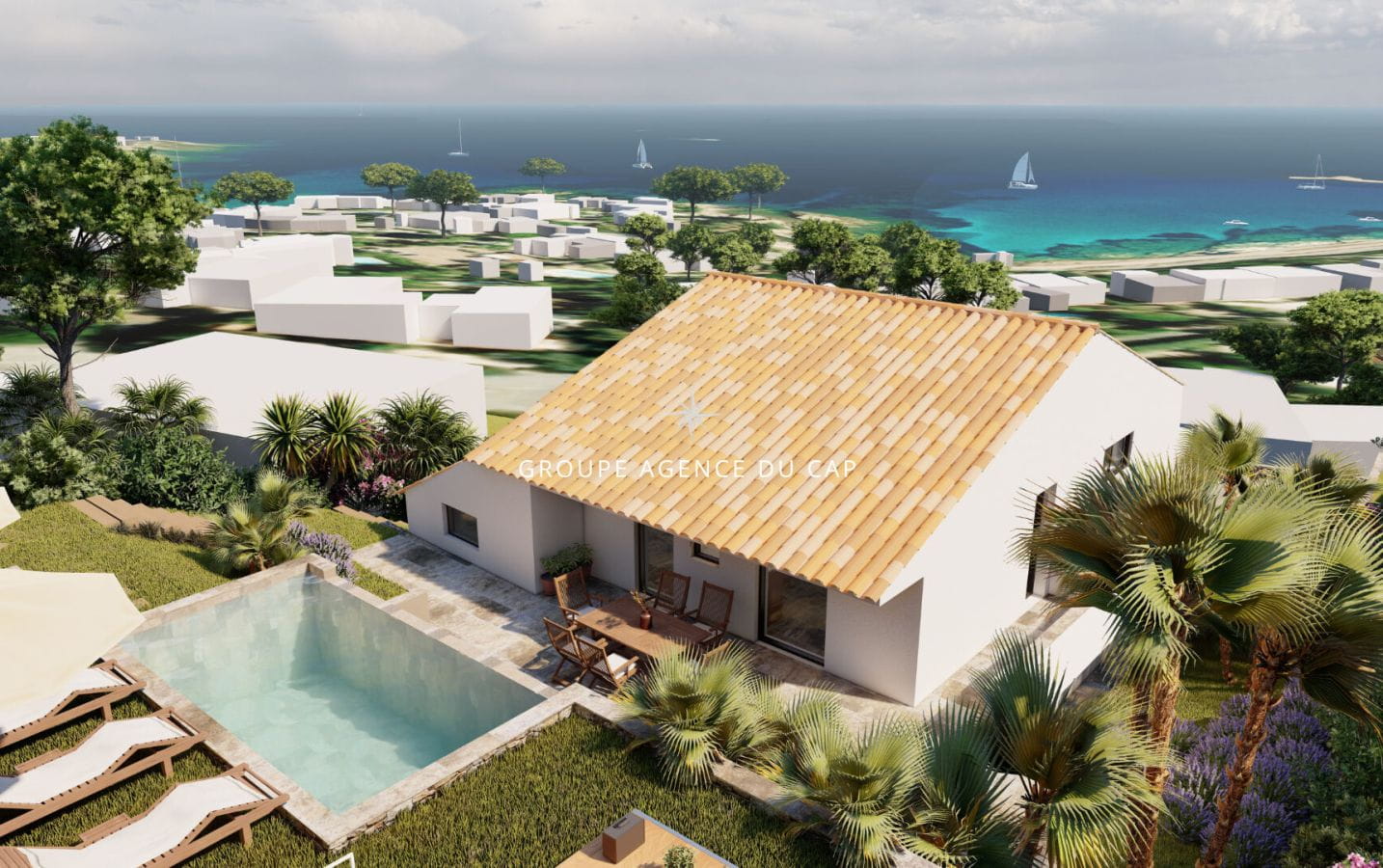 FOR SALE PROJECT CONSTRUCTION NEW VILLA SEA VIEW 4 BEDROOMS SWIMMING POOL PARKING BEACHES ON FOOT LES ISSAMBRES Image 2