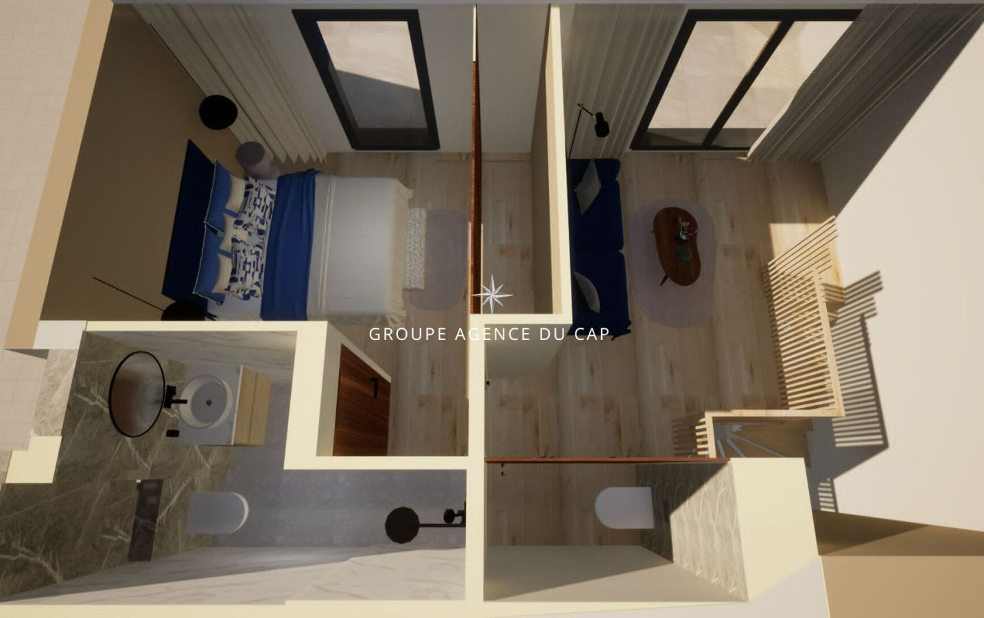 ST RAPHAEL, PIED DANS L’EAU, DUPLEX 3 PIECES DE 63 M²  EN REZ DE JARDIN  + TERRASSE FACE MER, PARKING PRIVÉ, PISCINE ET ACCES DIRECT MER Image 6