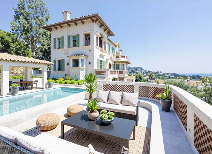 MANOIR D’EXCEPTION, VILLA VUE MER PANORAMIQUE GARAGE DE 183 M², AUX ISSAMBRES