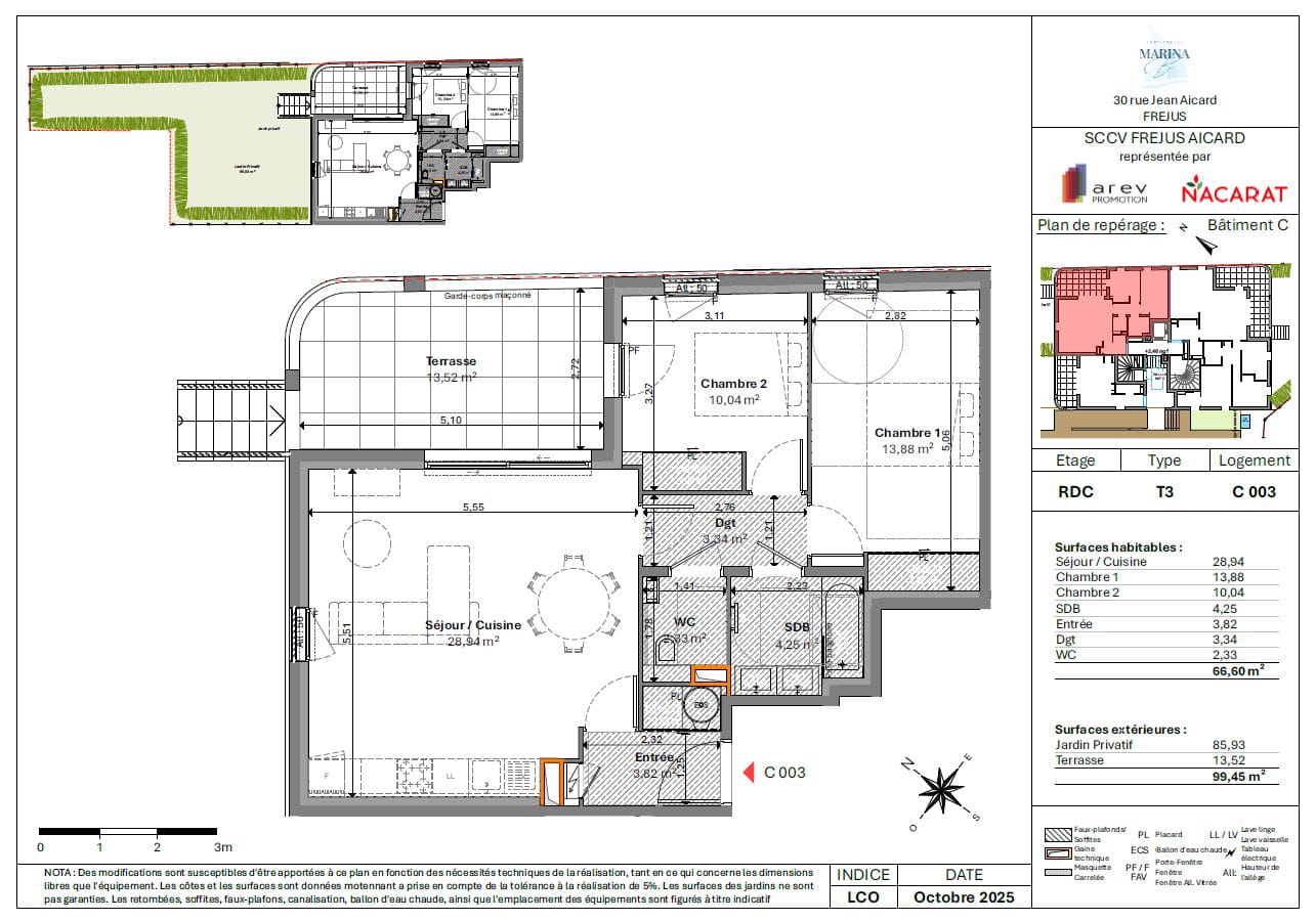 APPARTEMENT 3 PIECES DE 67 M², 2 CHAMBRES, TERRASSE DE 14 M², JARDIN DE 85 M²  ET 2 STATIONNEMENTS Image 3